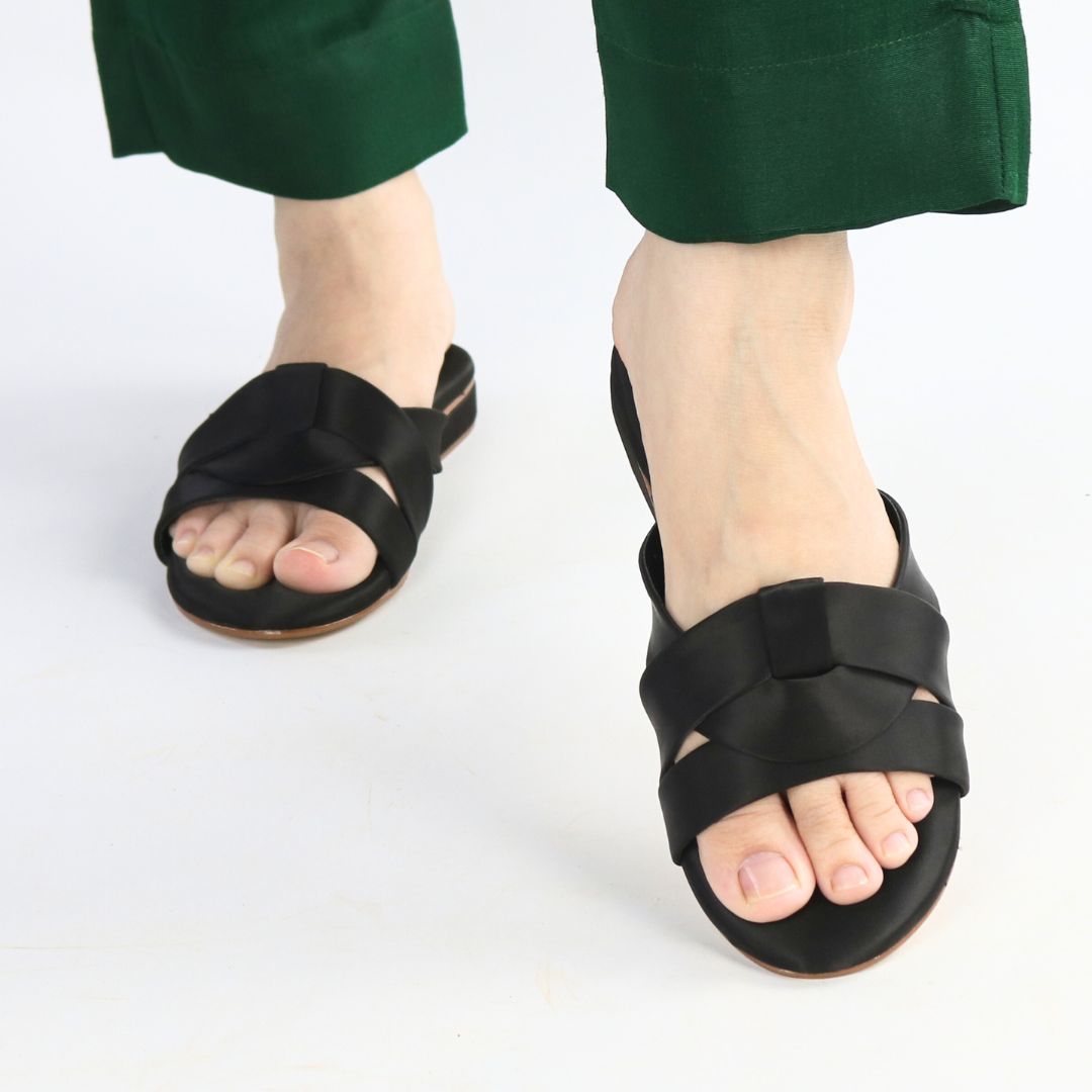 Black Charm Flats