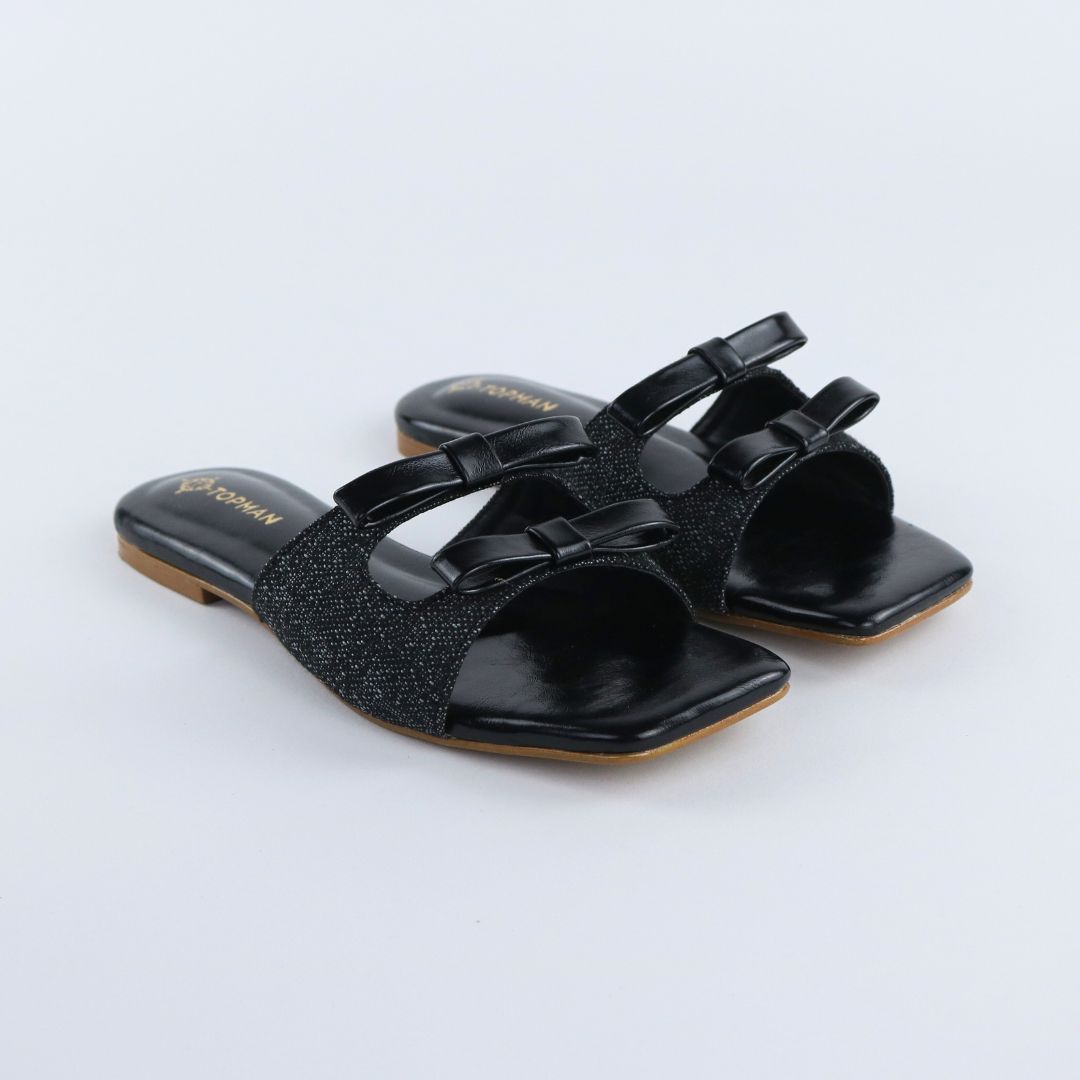 Black Dual Strap Slip-On