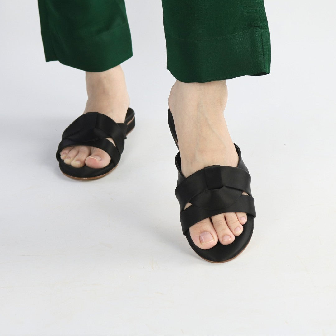 Black Charm Flats