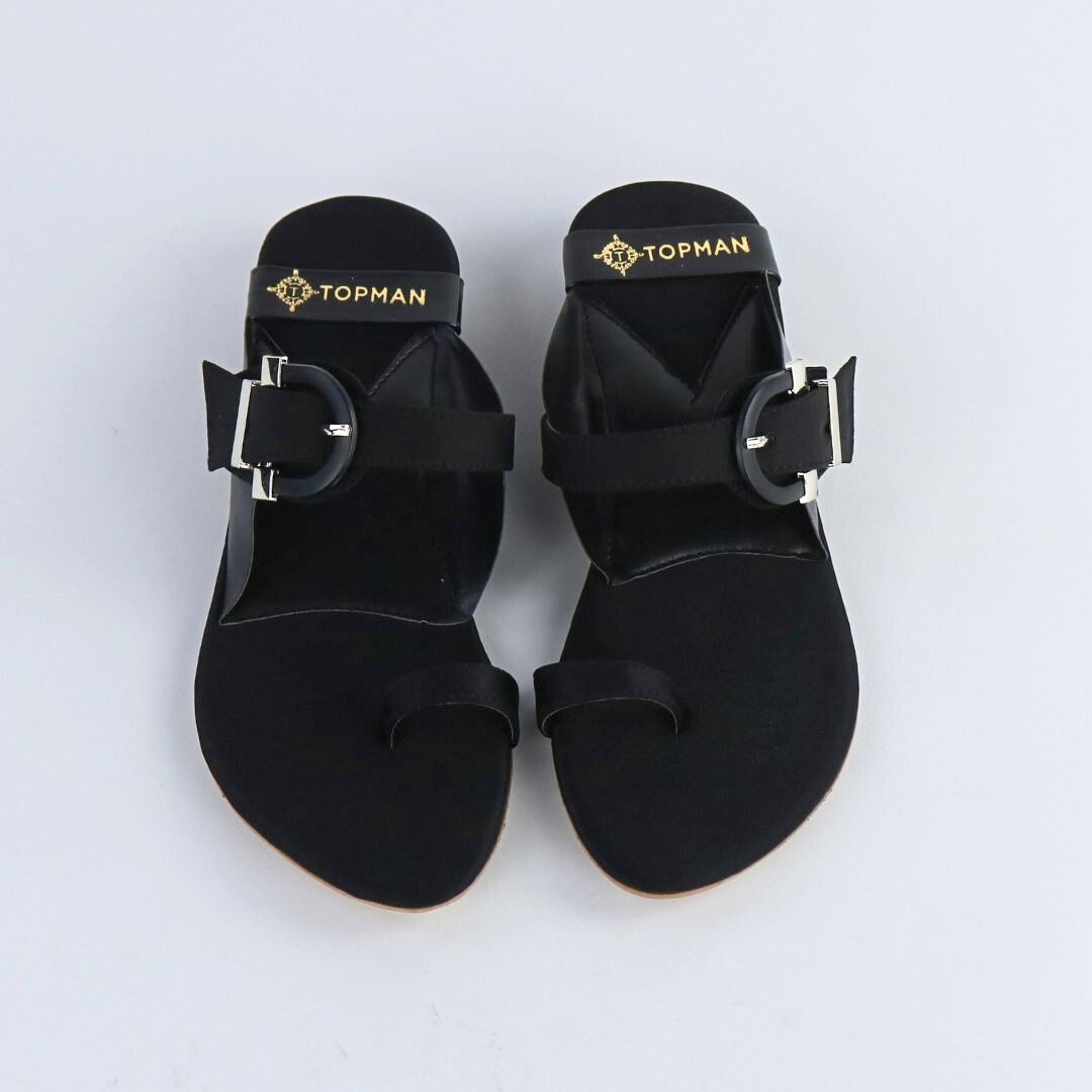 Buckle Black Flats