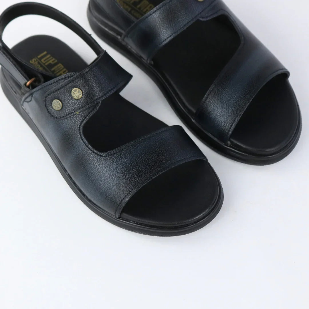 Kids Black Slip-On Sandals-S007