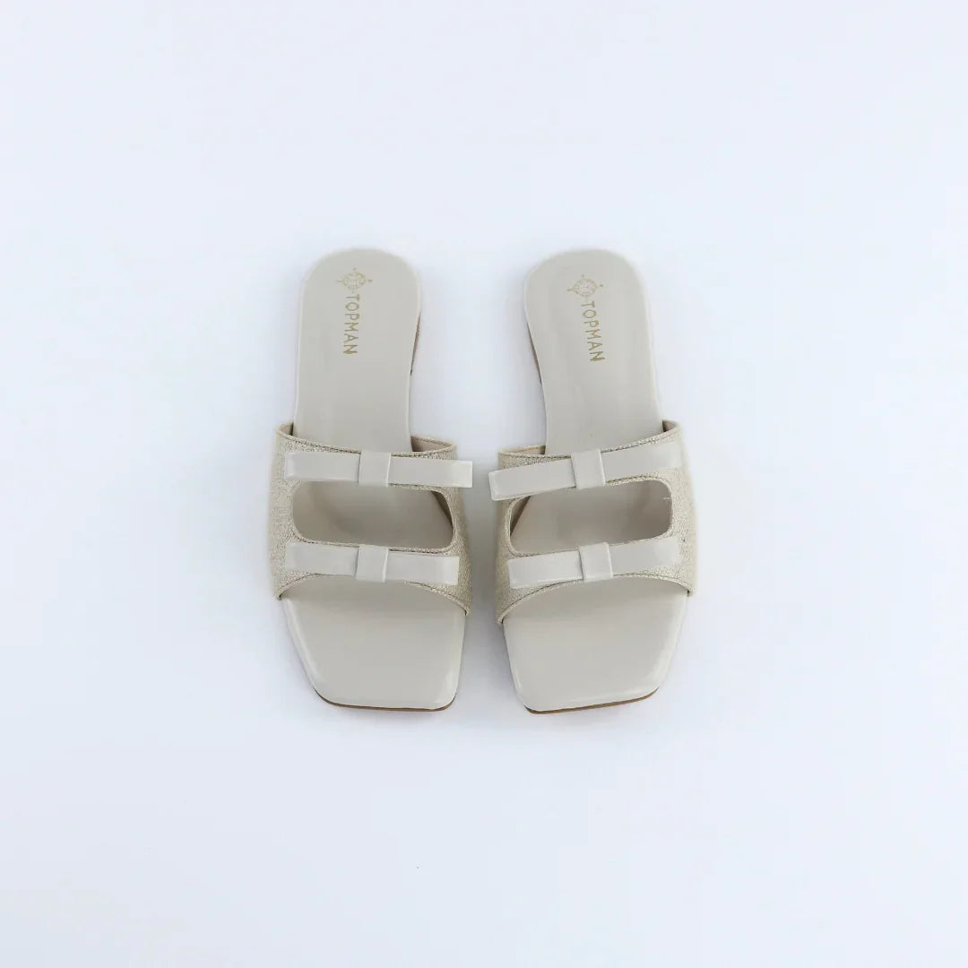 White Dual Strap Slip-On-F008