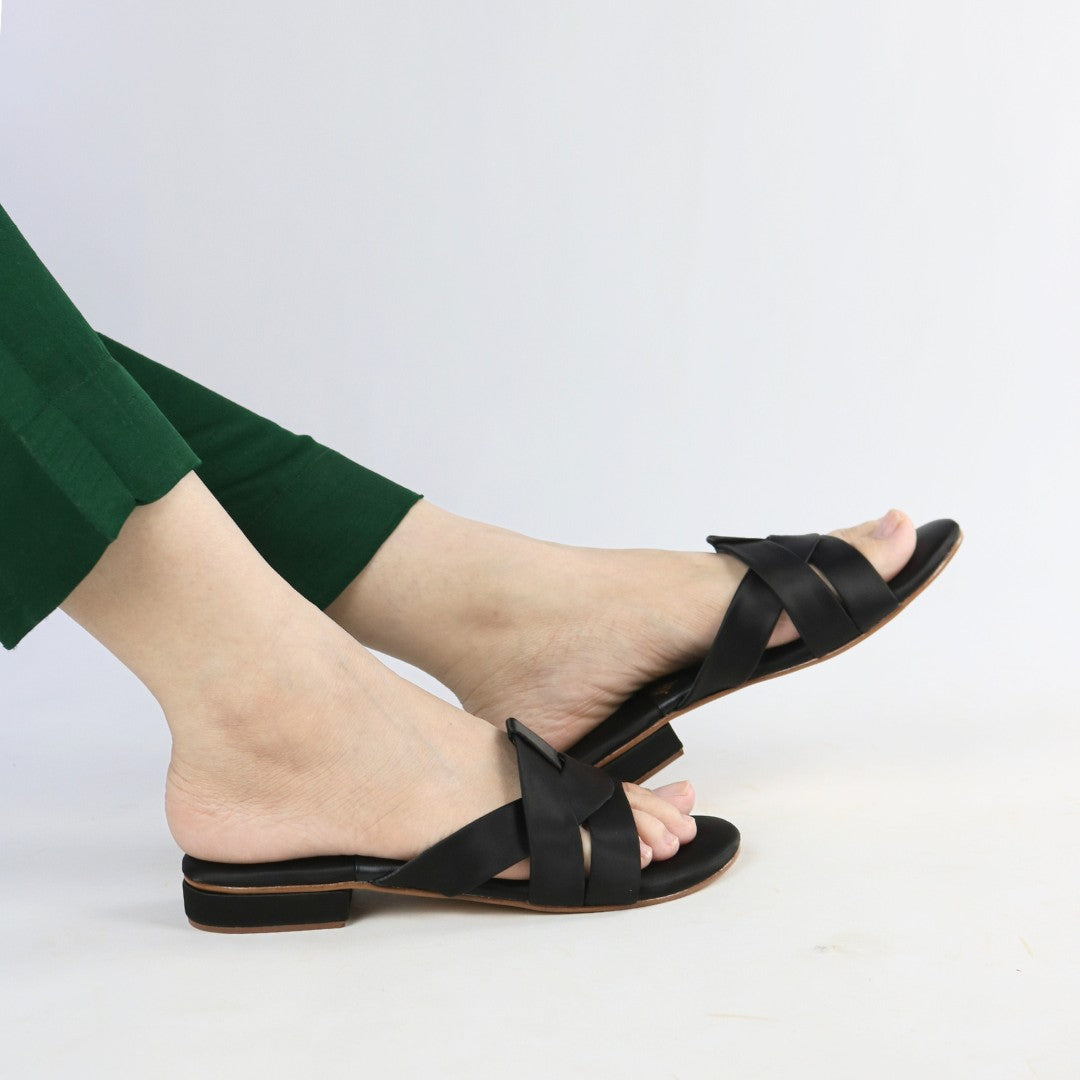 Black Charm Flats