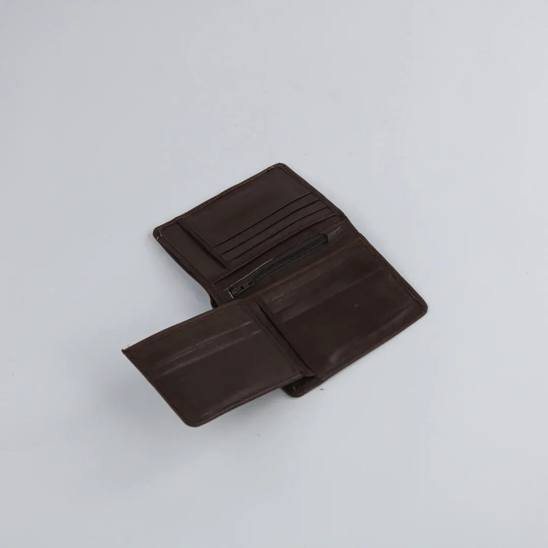 Dark Brown Leather Wallet-W019