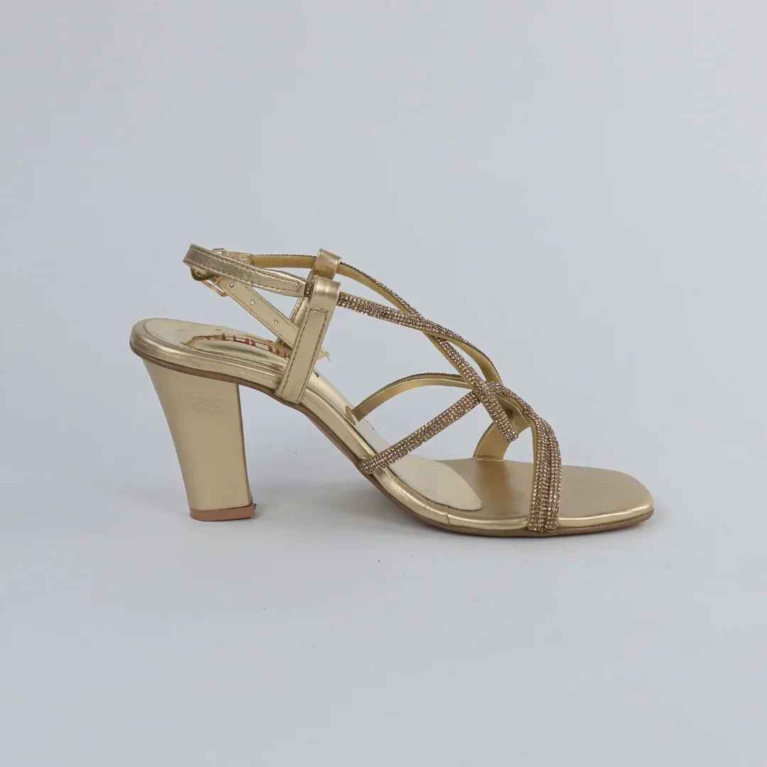 Women’s Golden Strappy Heels-H004