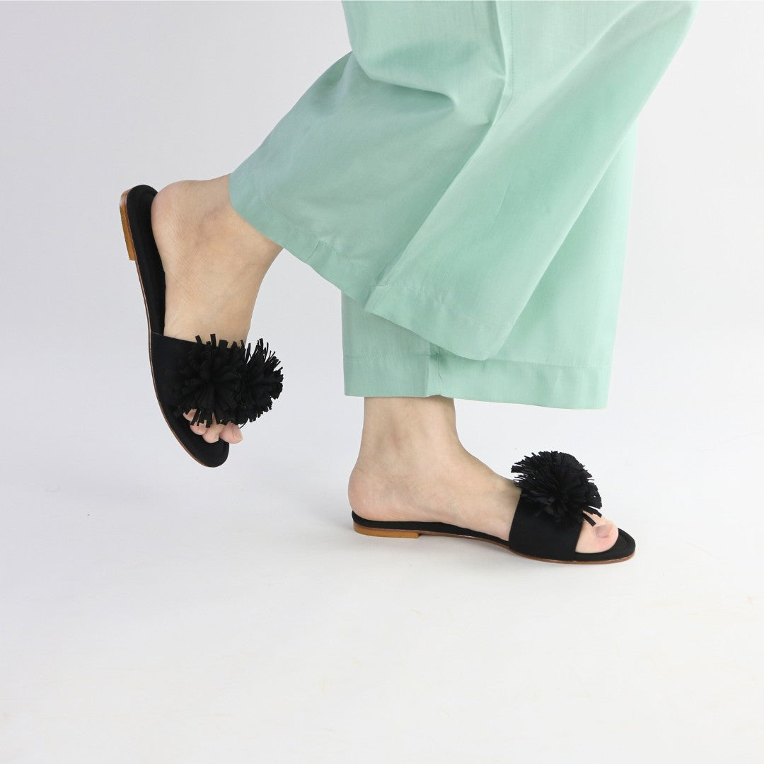 Black Teal Flats