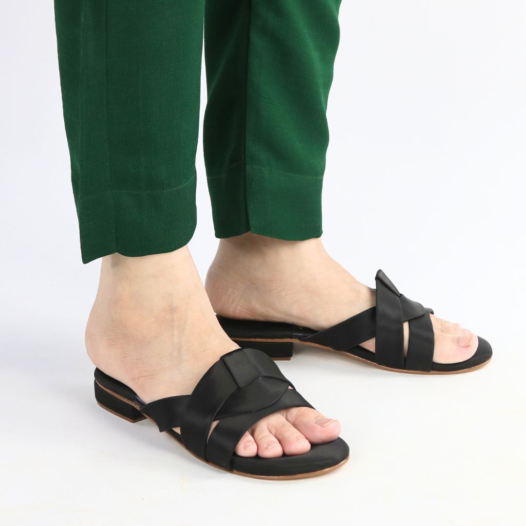 Black Charm Flats