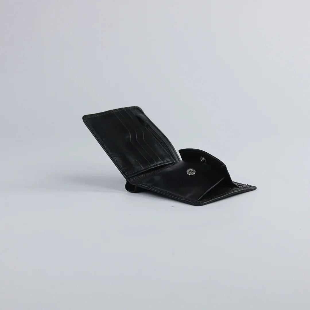 Black Leather Wallet-W002