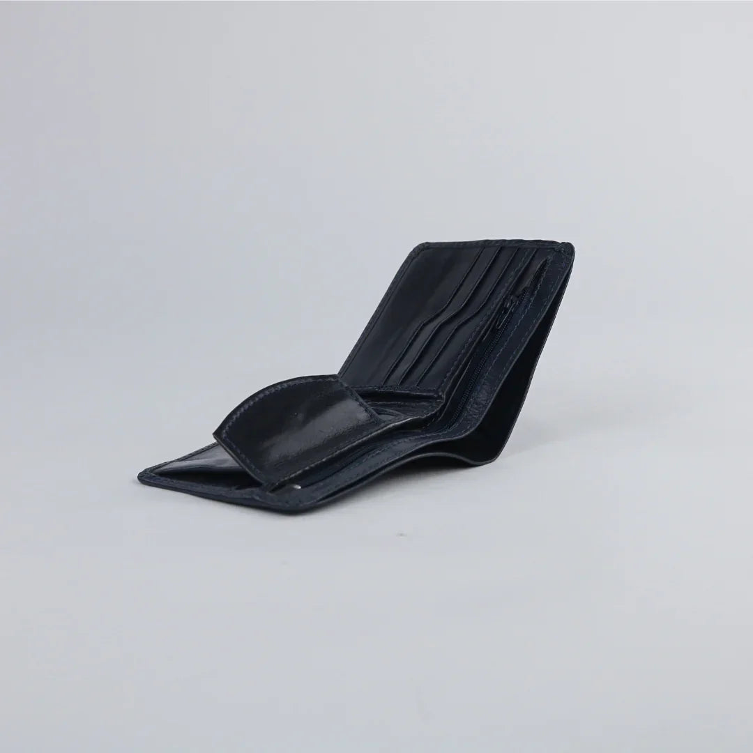 Dark Blue Leather Wallet-W006