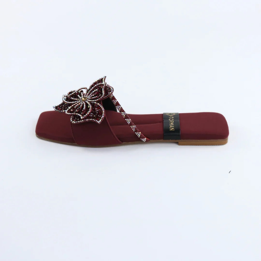 Maroon Beaded Crystal-F012