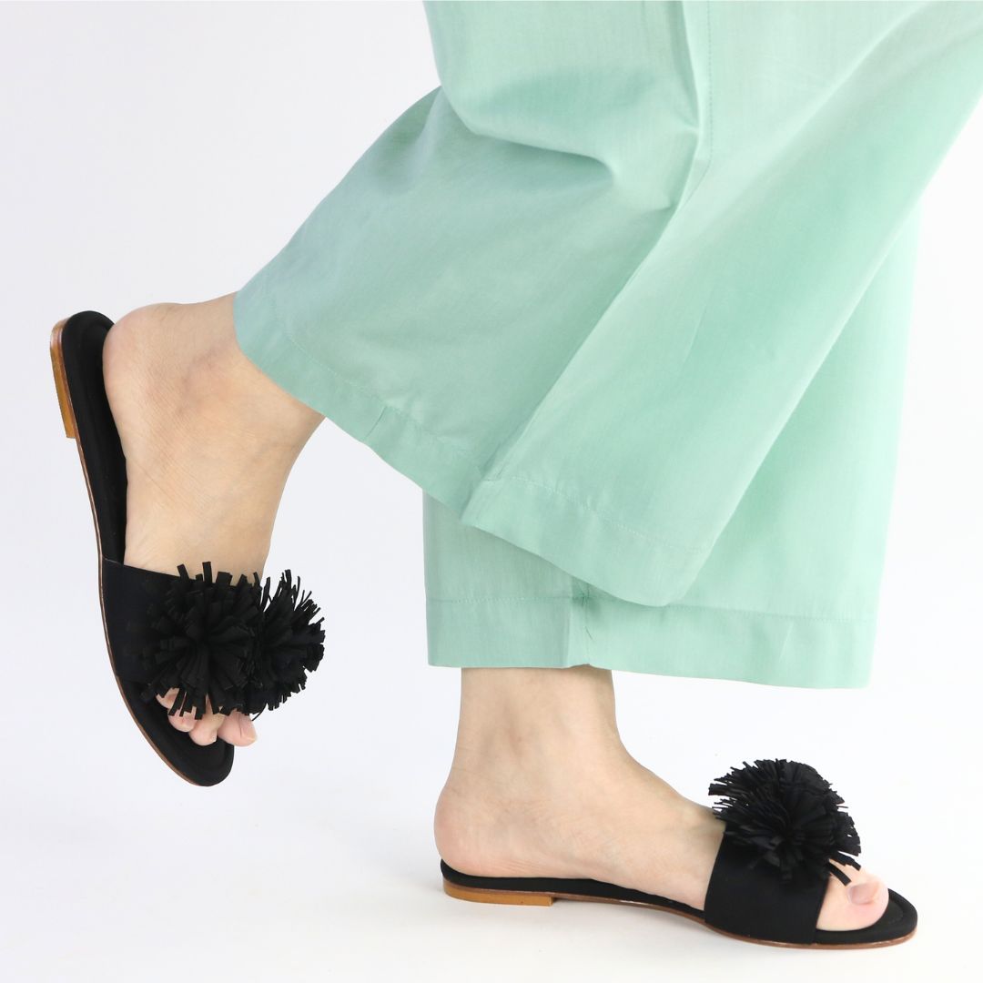 Black Teal Flats