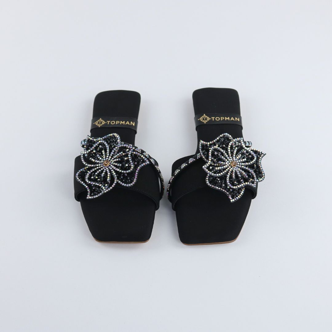 Black Beaded Crystal