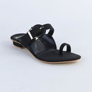 Buckle Black Flats