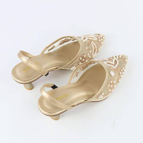 Embroidered Pearl Heels