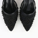 Black Embroidered Heels