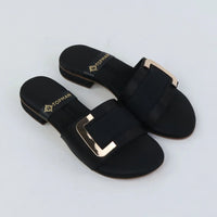 Velora Charm Flats – Black