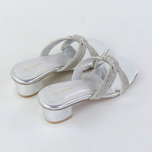 Royal Weave Heels – Silver