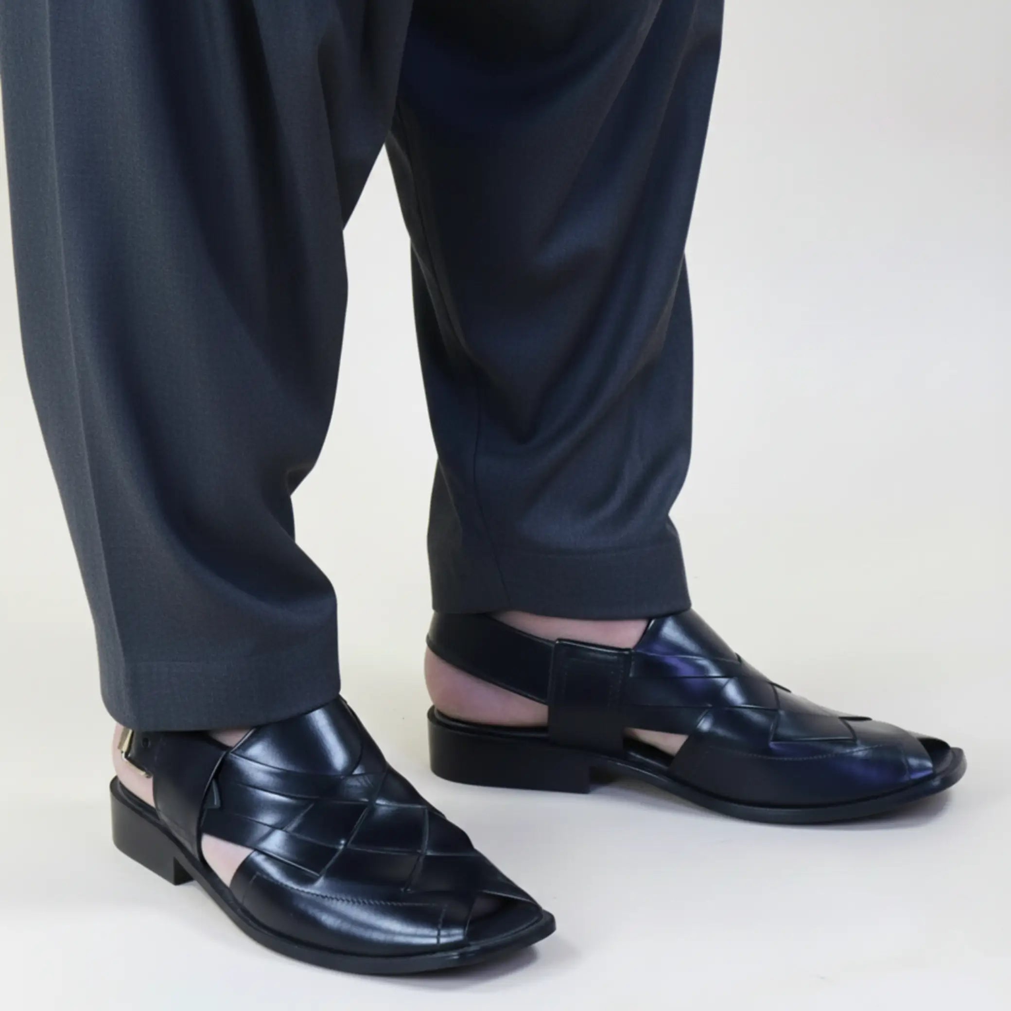 Topman Leather Peshawari – Black