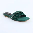 Green Ruffle Sliders-F010