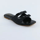 Black Dual Strap Slip-On-F009