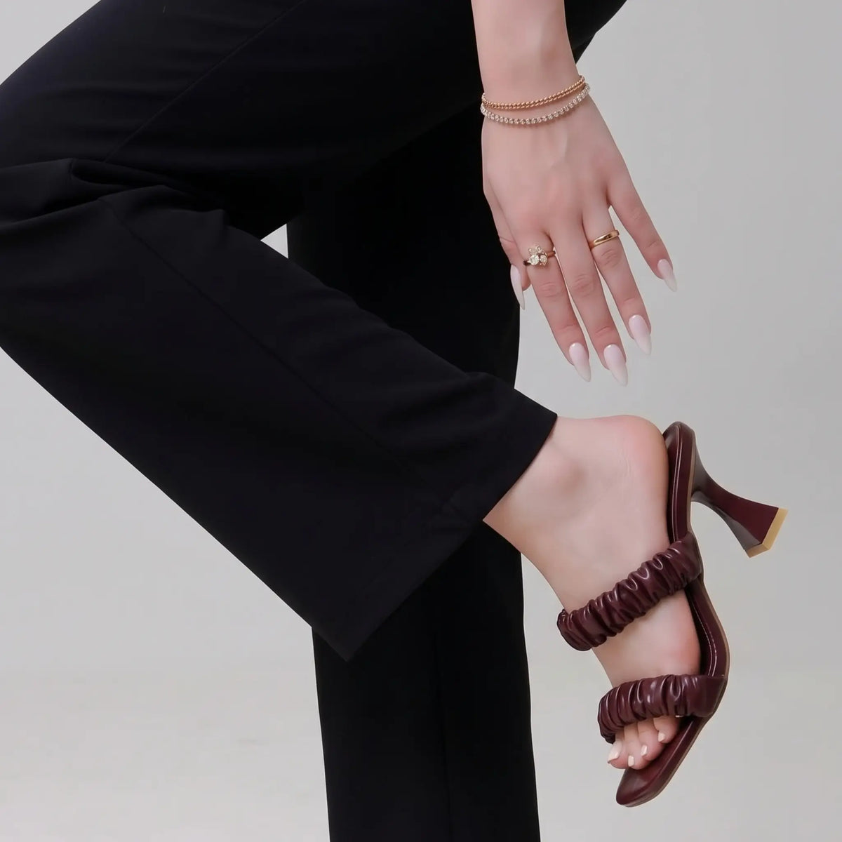 Red Pleated