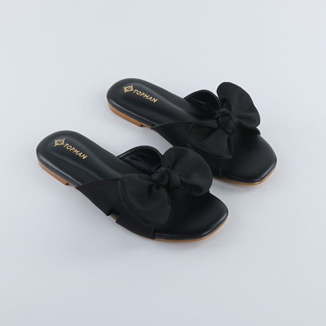 Black Satin Bow