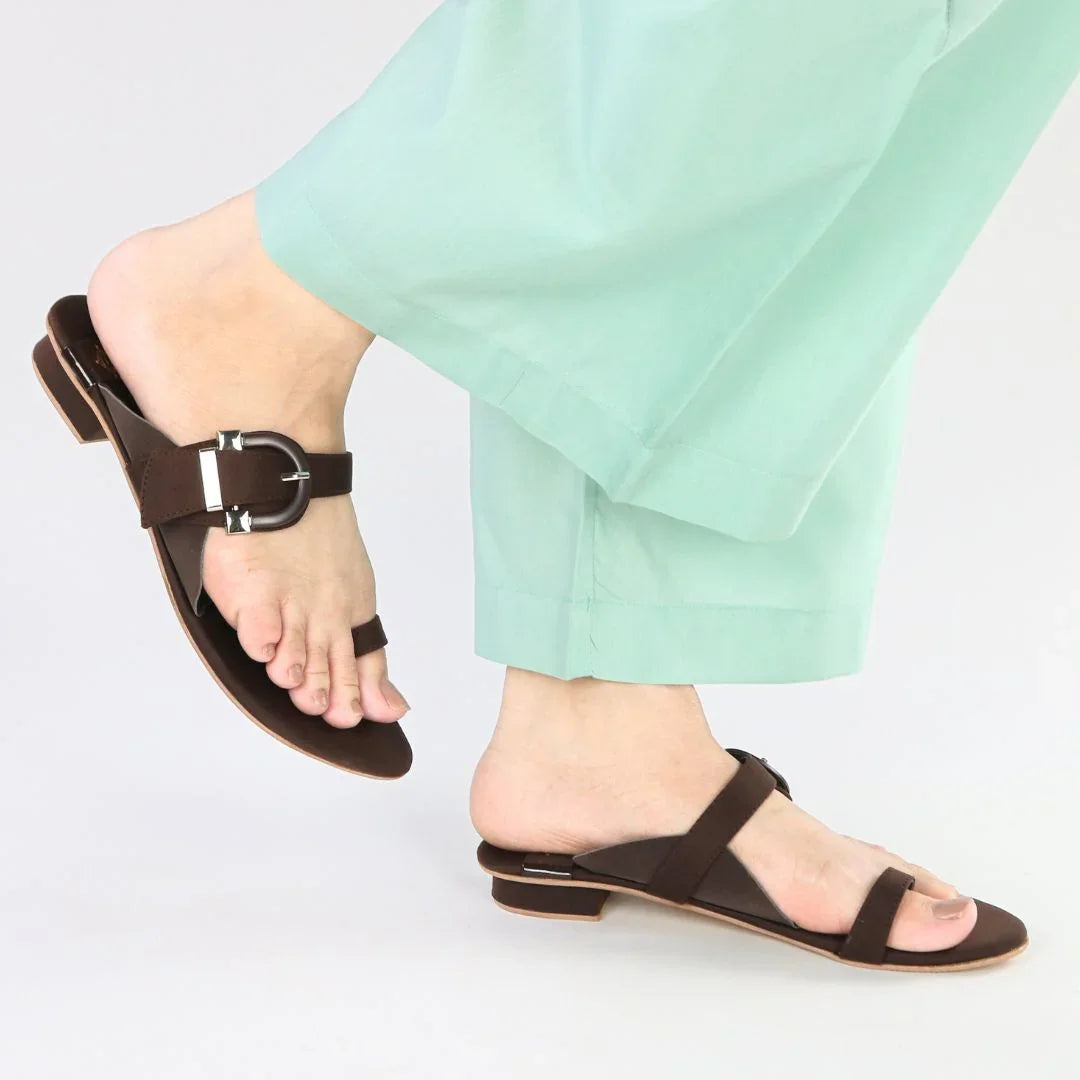 Buckle Brown Flats