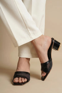 Crystal Glow Heels – Black