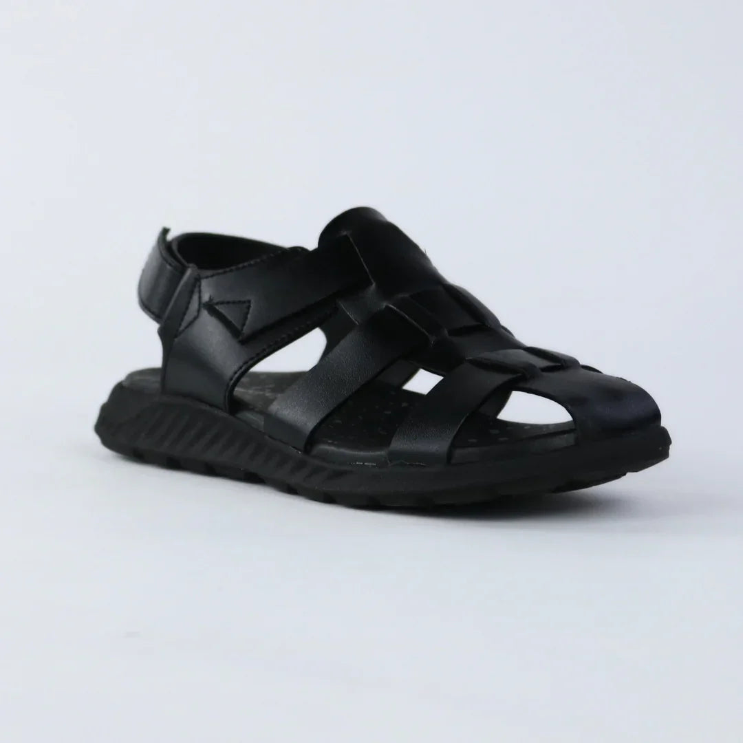 Roman Kids Black Sandals-S002