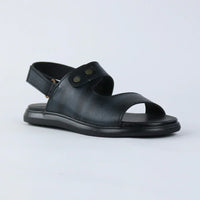 Kids Black Slip-On Sandals-S007