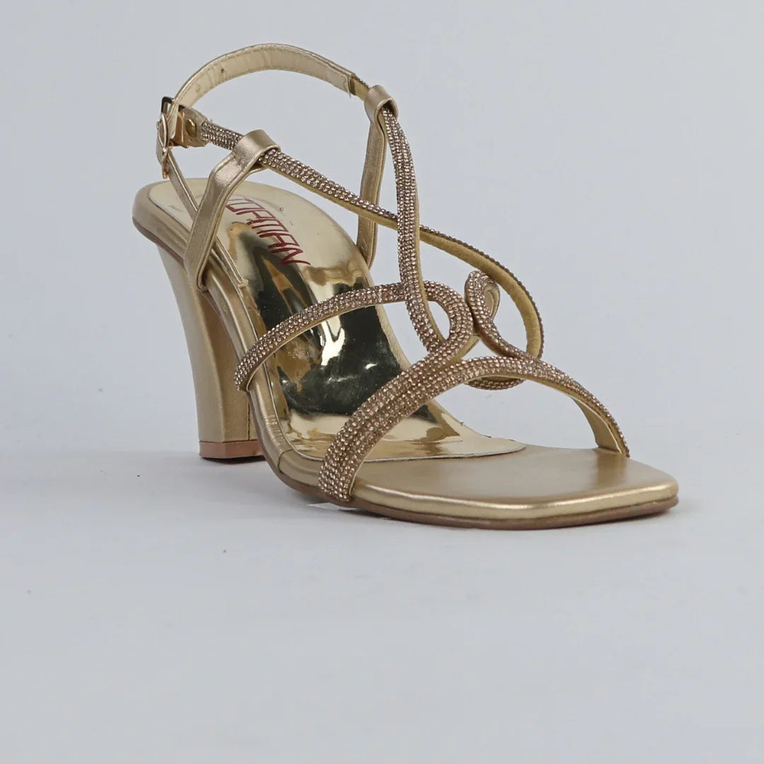 Women’s Golden Strappy Heels-H004