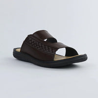 Men’s Brown Slip-On Slippers-G001