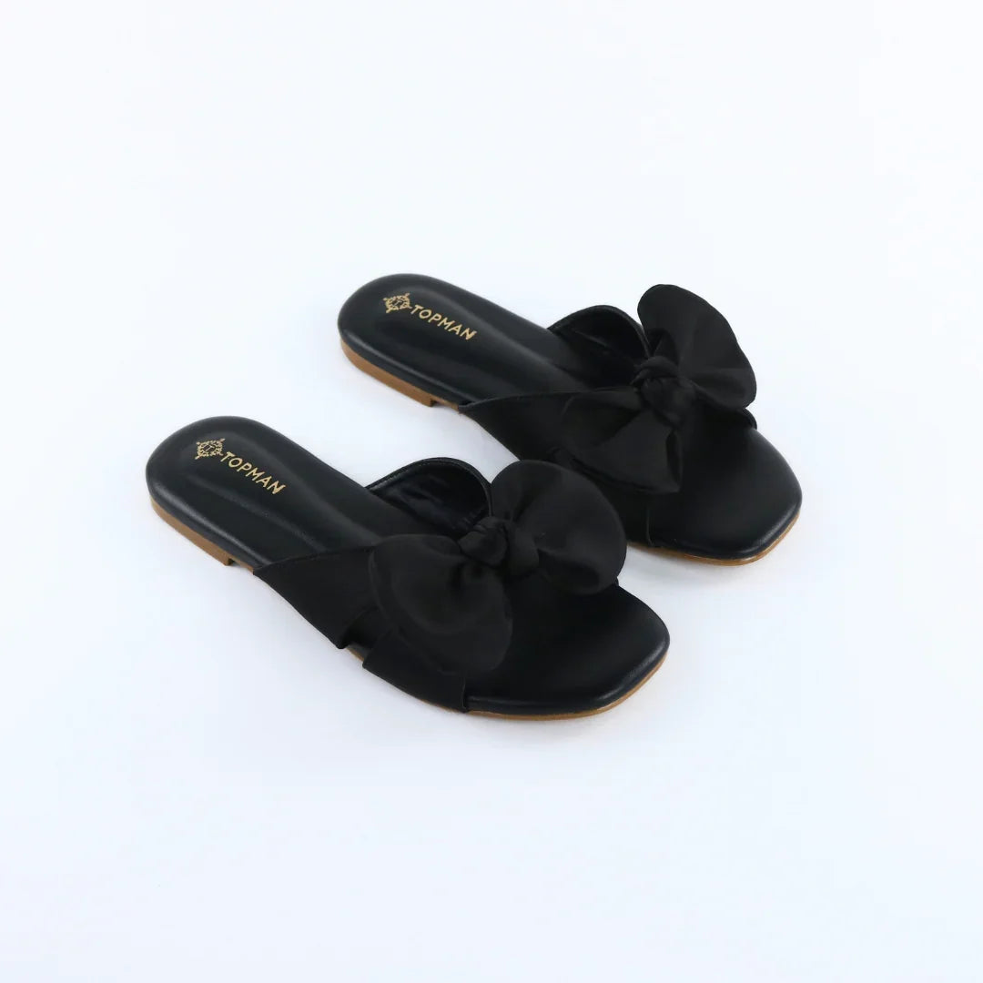 Black Satin Bow-F001