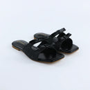 Black Dual Strap Slip-On-F009