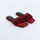 Red Ruffle Sliders-F011