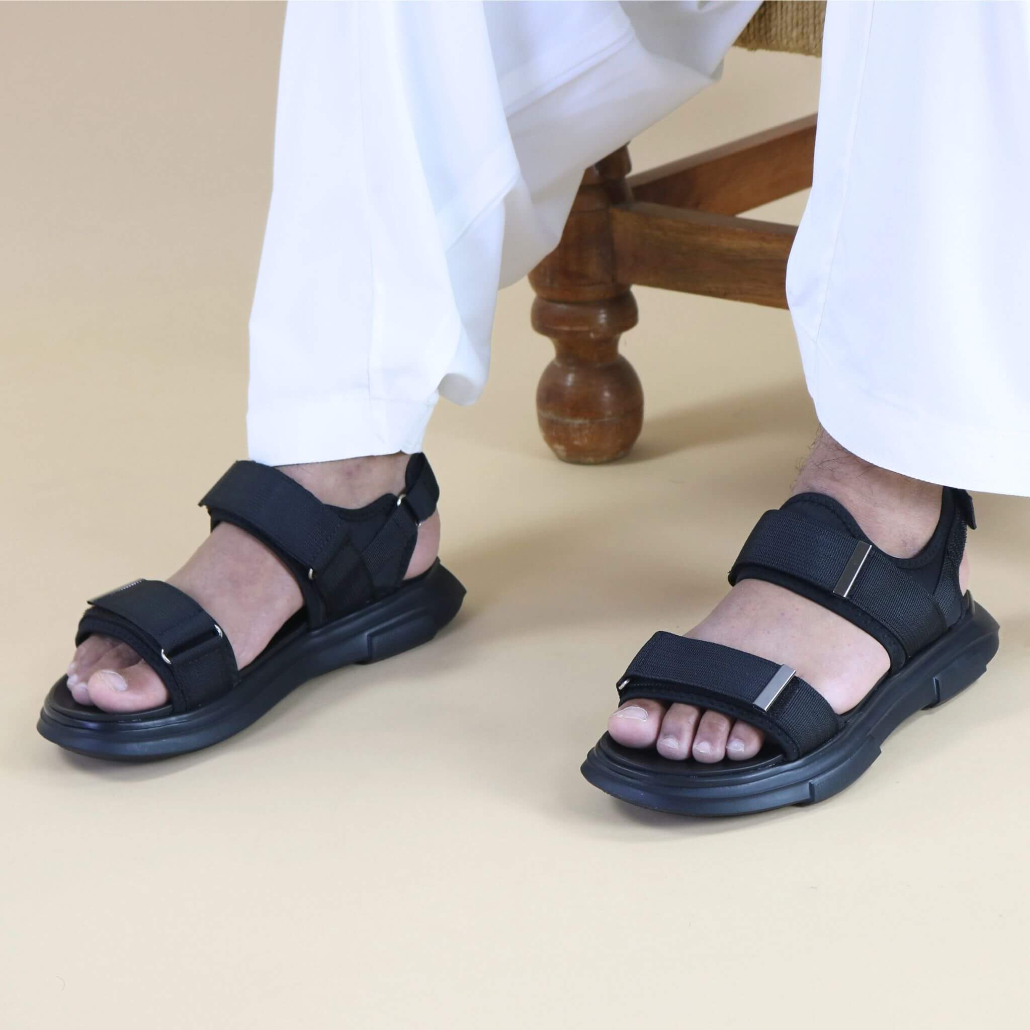 Black Comfy Sandals – Imported
