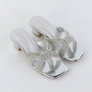 Royal Weave Heels – Silver