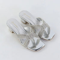 Royal Weave Heels – Silver