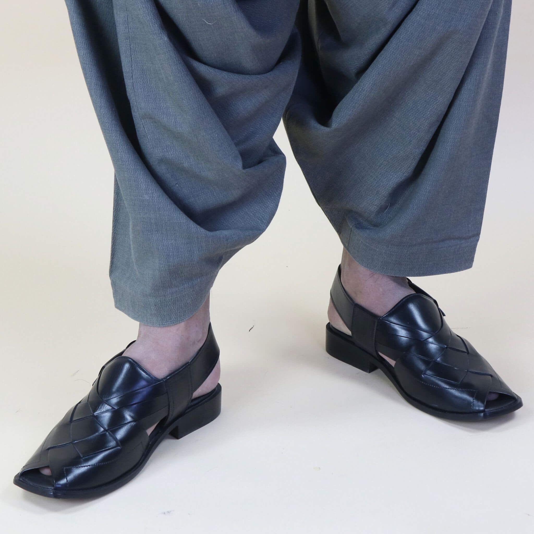 Topman Leather Peshawari – Black