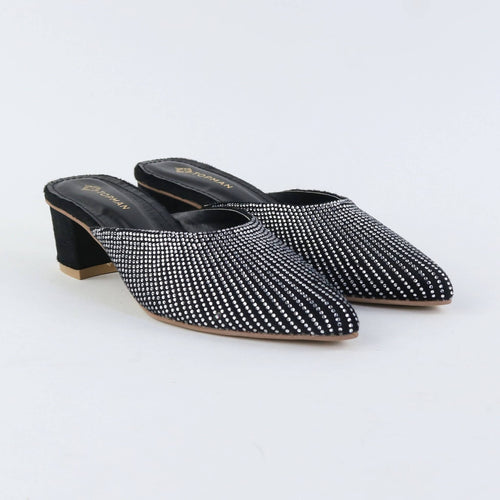 Glam Crystal Pumps – Black