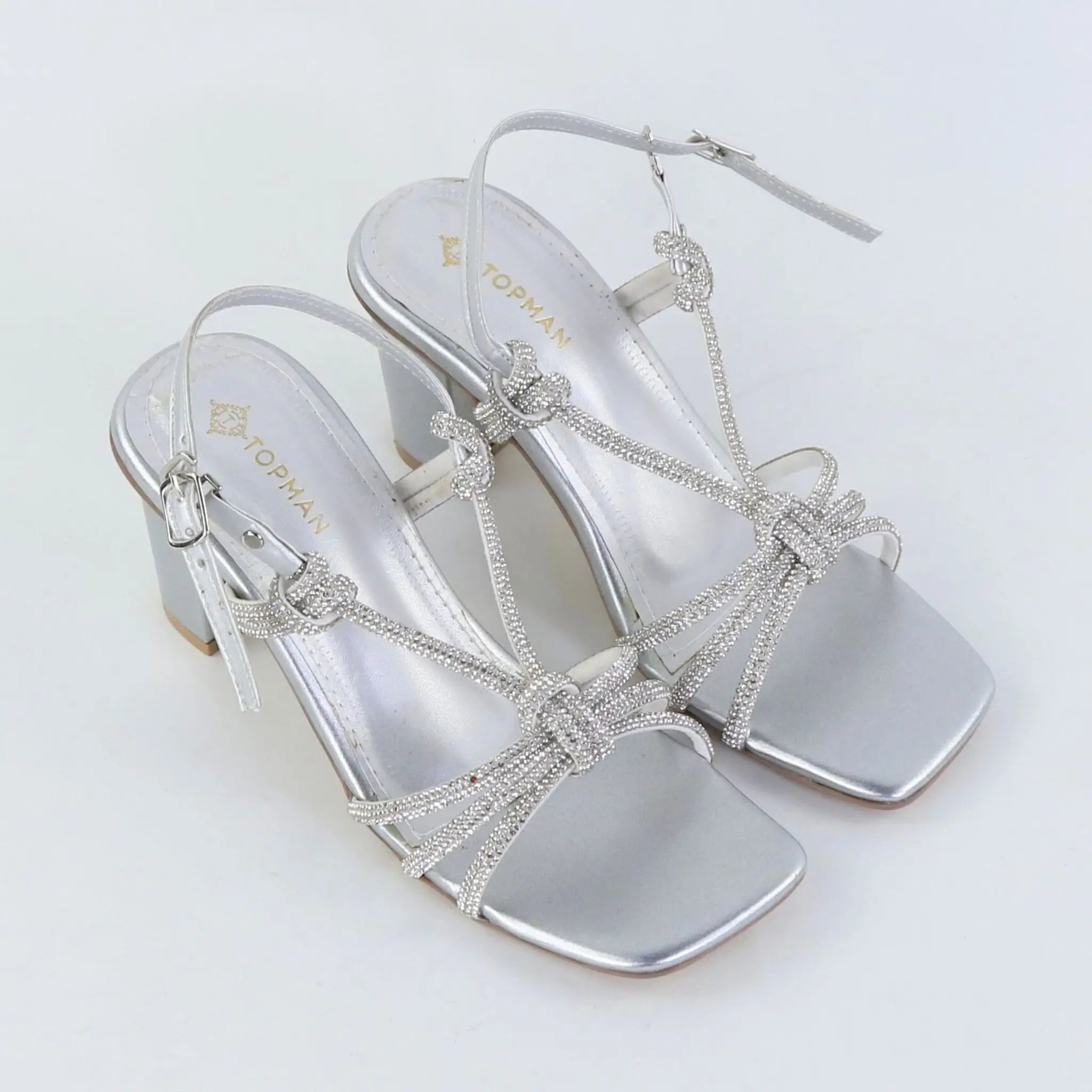 Crystal Knot Heels – Silver