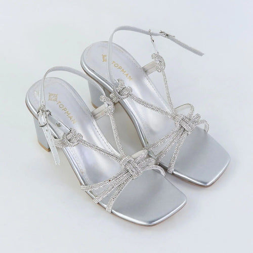 Crystal Knot Heels – Silver