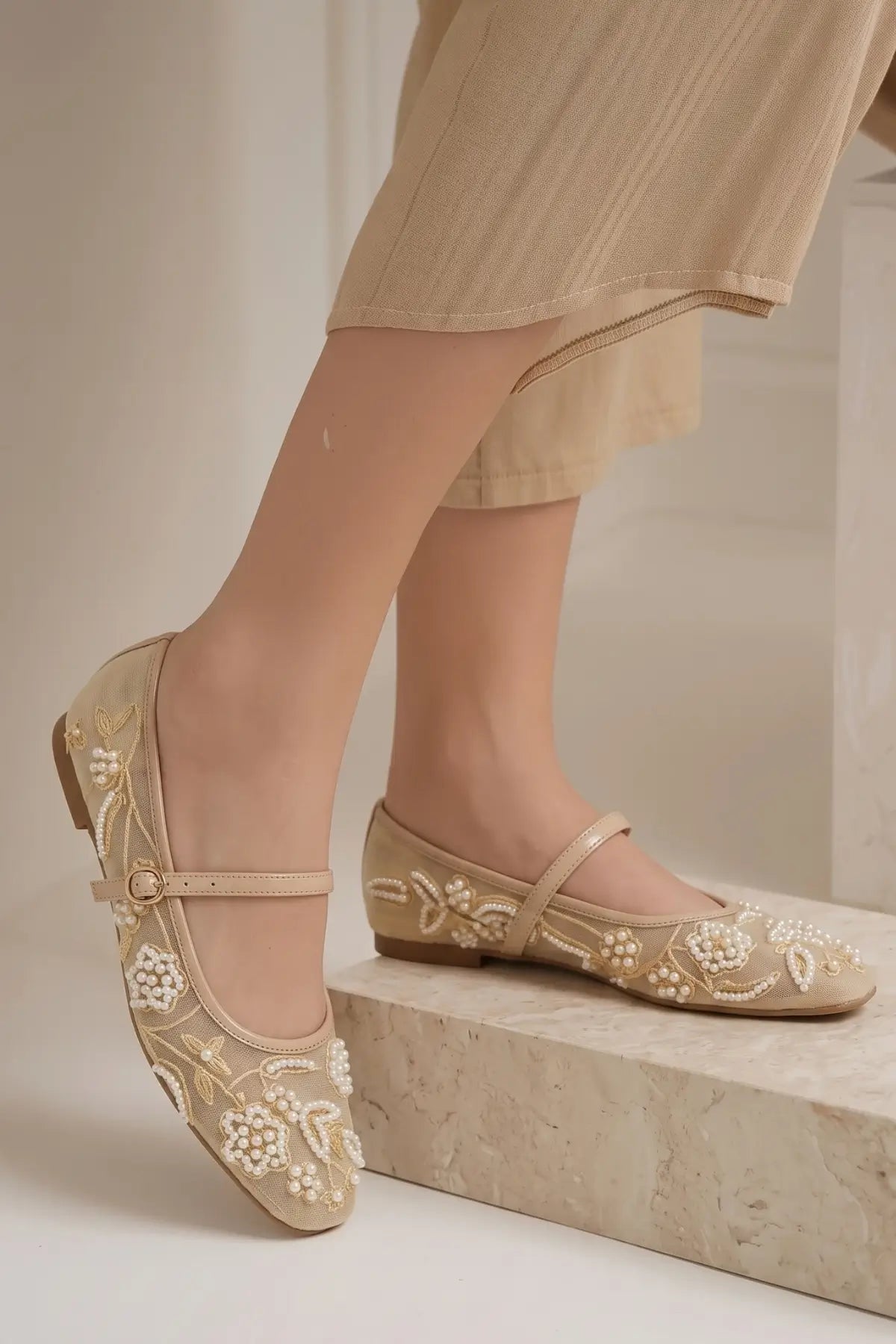 Embroidered Ballet Pumps