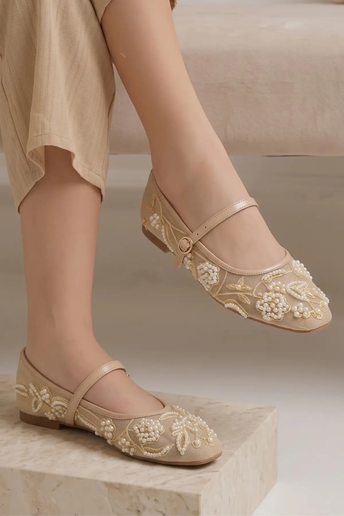 Embroidered Ballet Pumps
