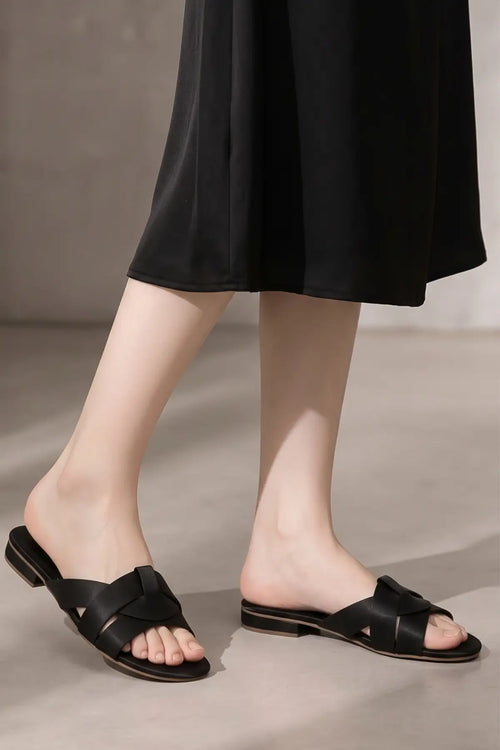 Black Charm Flats