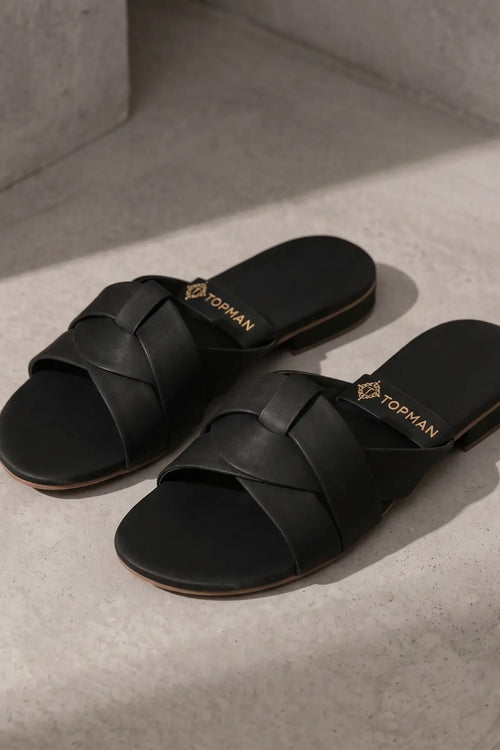 Black Charm Flats