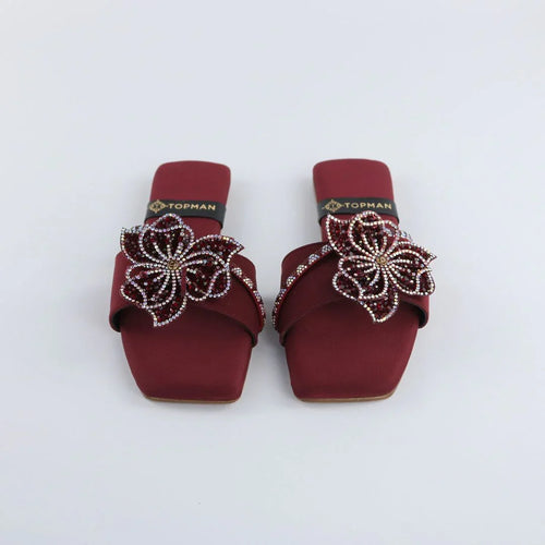 Maroon Beaded Crystal