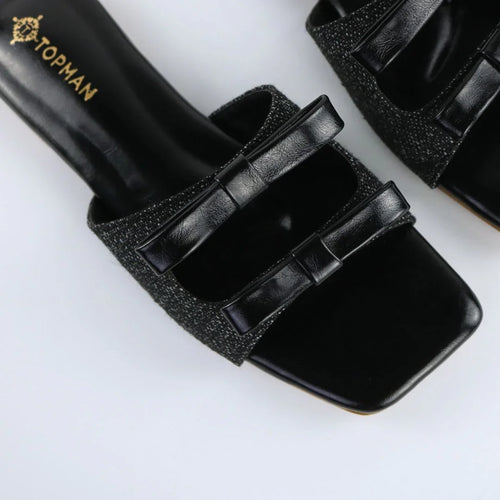 Black Dual Strap Slip-On