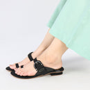 Buckle Black Flats