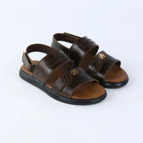 Brown Slip On Kids Sandals-S005